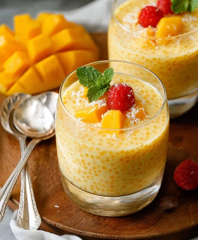 Mango Tapioca Pudding (Mango Sago)