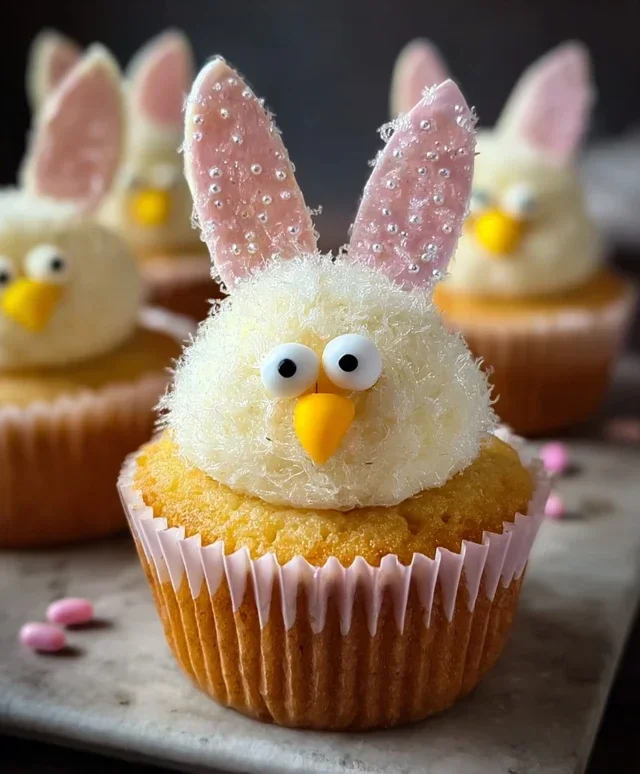 Easter Bunny and Chick Cupcakes