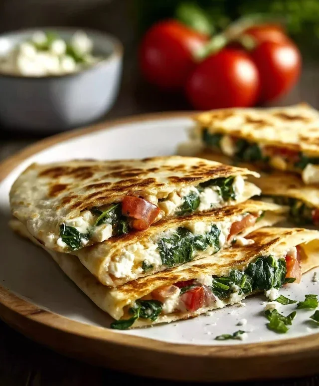 Spinach and Feta Quesadillas