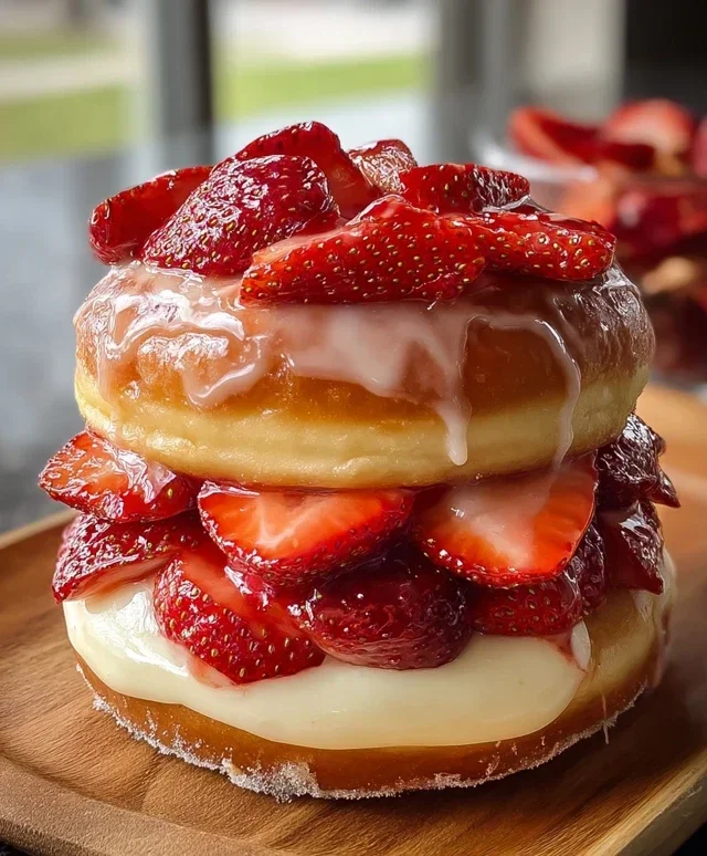 Strawberry Cheesecake Doughnut Burger