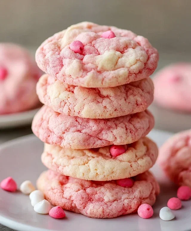 Strawberry Cake Mix Cookies