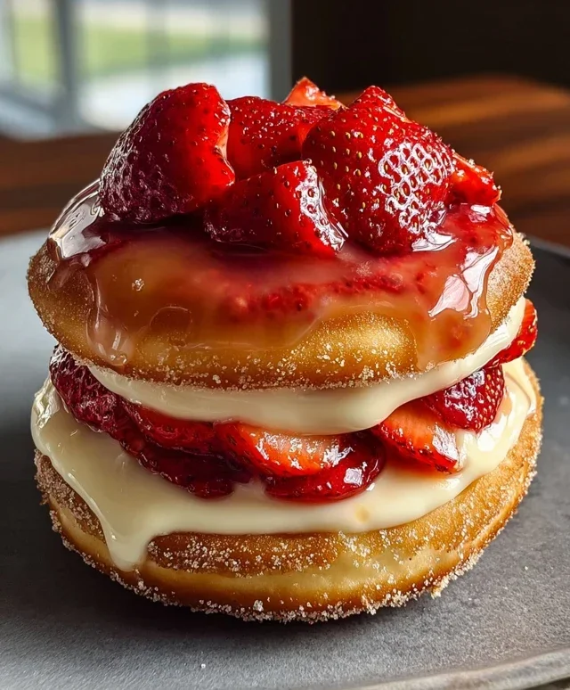 Strawberry Cheesecake Doughnut Burger