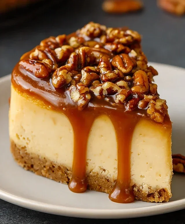 Vegan Caramel Pecan Cheesecake