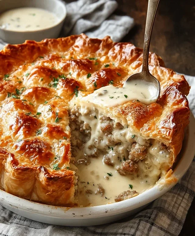 Sausage Gravy Puff Pie