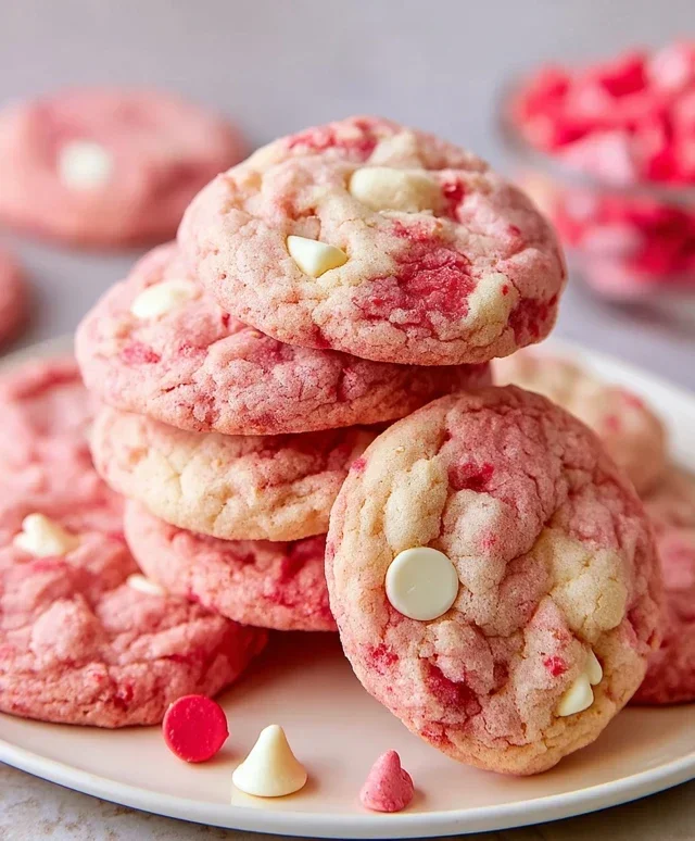 Strawberry Cake Mix Cookies