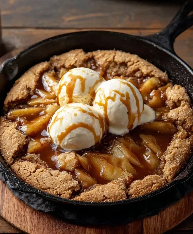 Caramel Apple Cookie Skillet