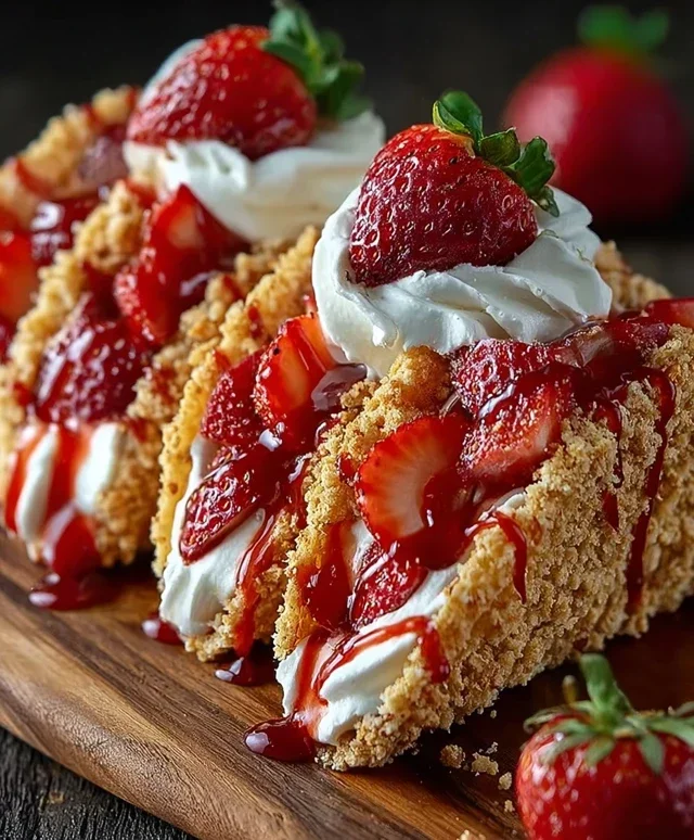Strawberry Crunch Cheesecake Tacos