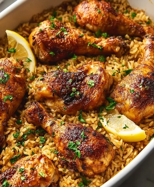 Baked Chicken Legs and Rice