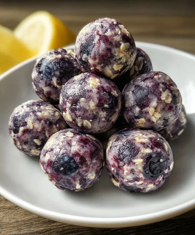 No-Bake Lemon Blueberry Protein Bites