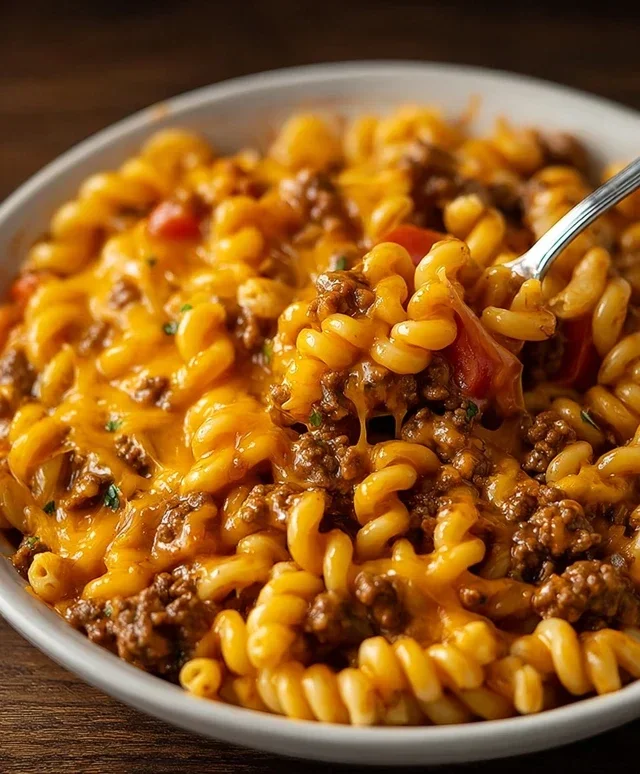 Cheesy Beef Taco Pasta