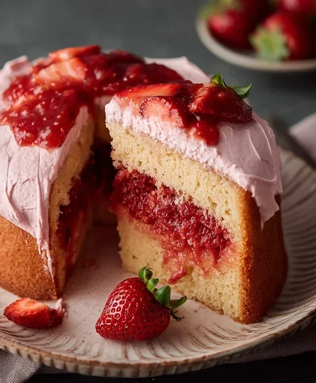 Small-batch Vegan Strawberry Cake