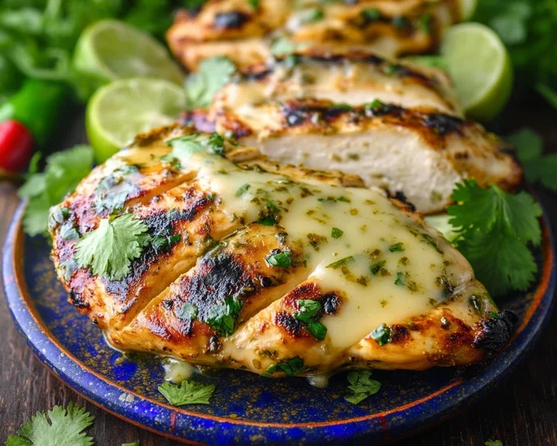Grilled Salsa Verde Pepper Jack Chicken