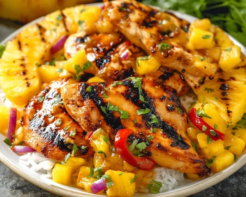 Grilled Mango Pineapple Chicken