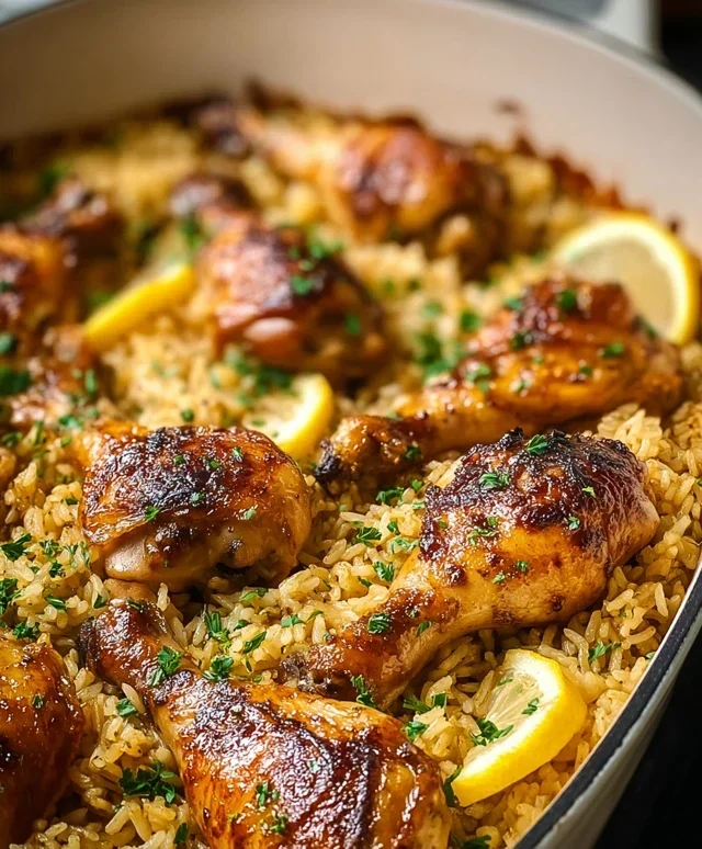 Baked Chicken Legs and Rice