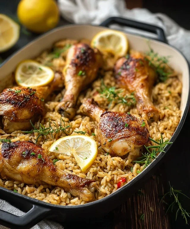 Baked Chicken Legs and Rice