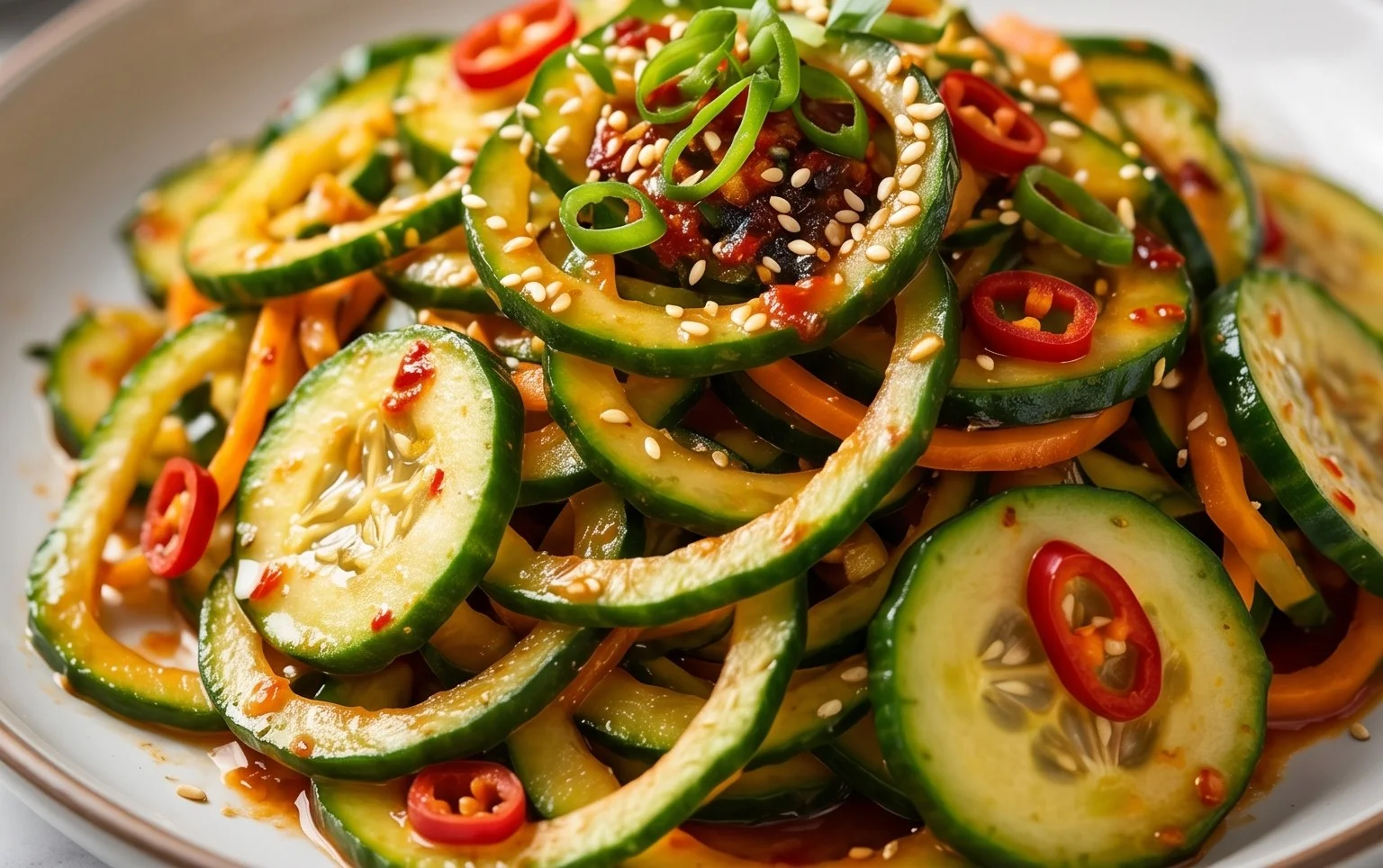 Spiral Cucumber Salad: Korean-Inspired Recipe