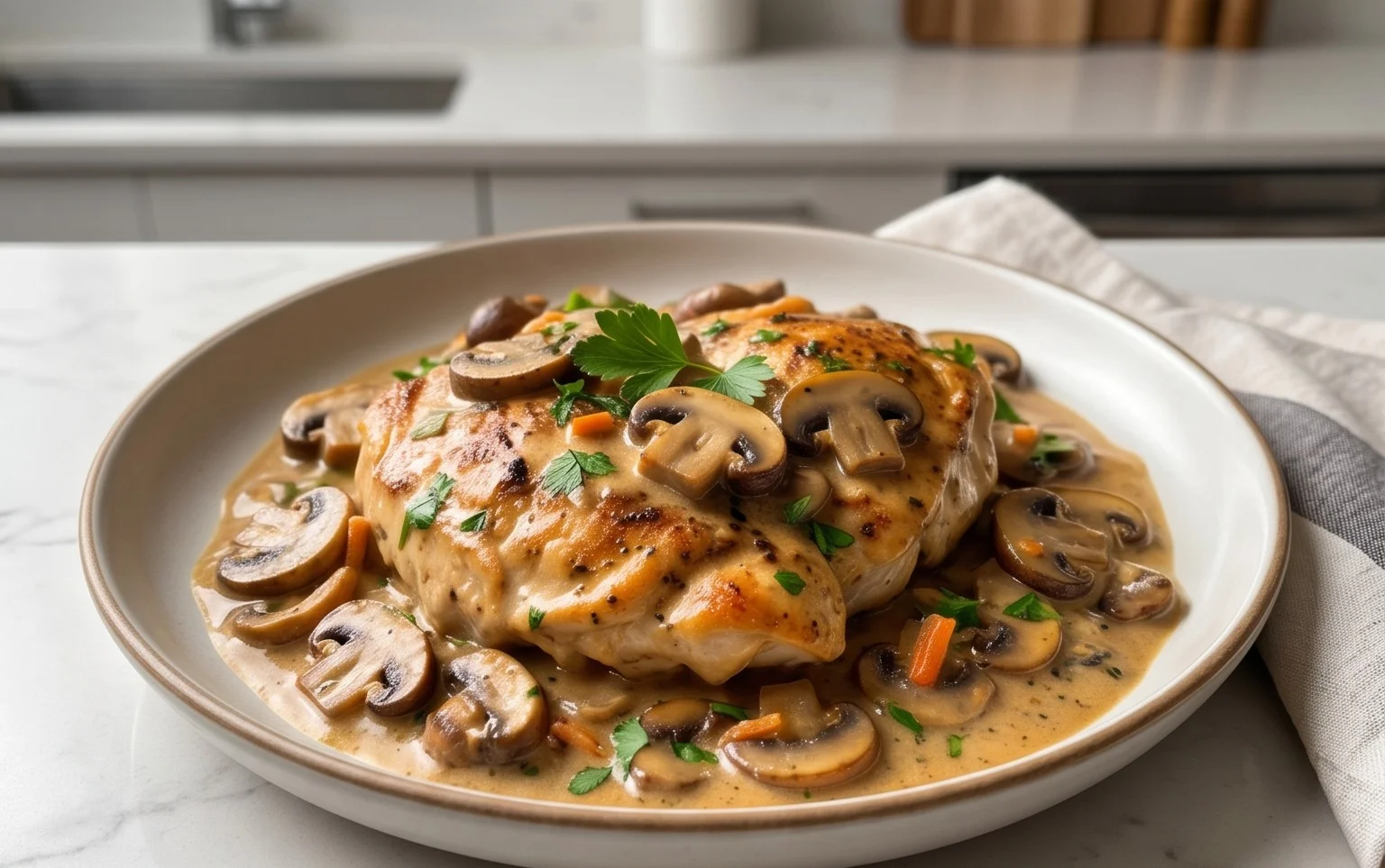 Creamy Mushroom Chicken Recipe