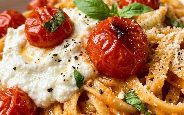 Roasted Tomato and Garlic Ricotta Pasta