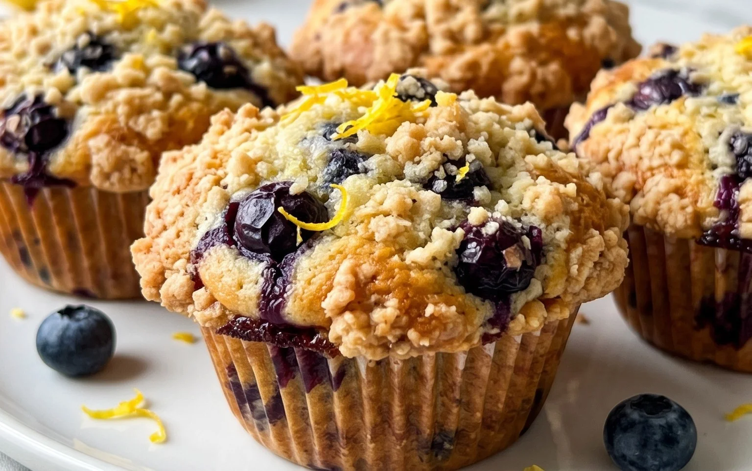 Lemon Blueberry Streusel Muffins