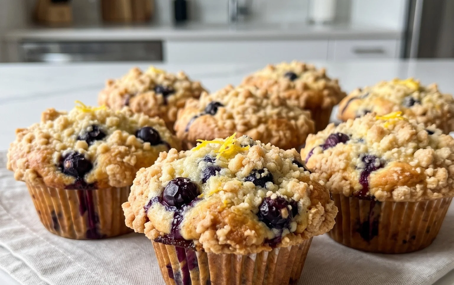 Lemon Blueberry Streusel Muffins