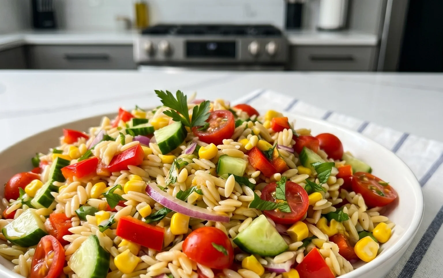 Rainbow Orzo Salad