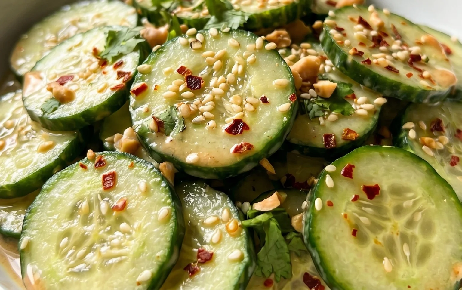 Creamy Asian Cucumber Salad Bowl