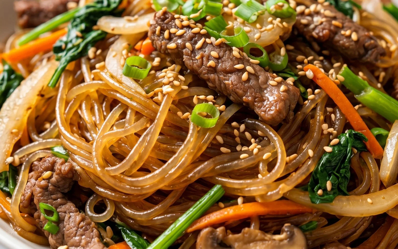 Japchae (Korean Glass Noodle Stir Fry)