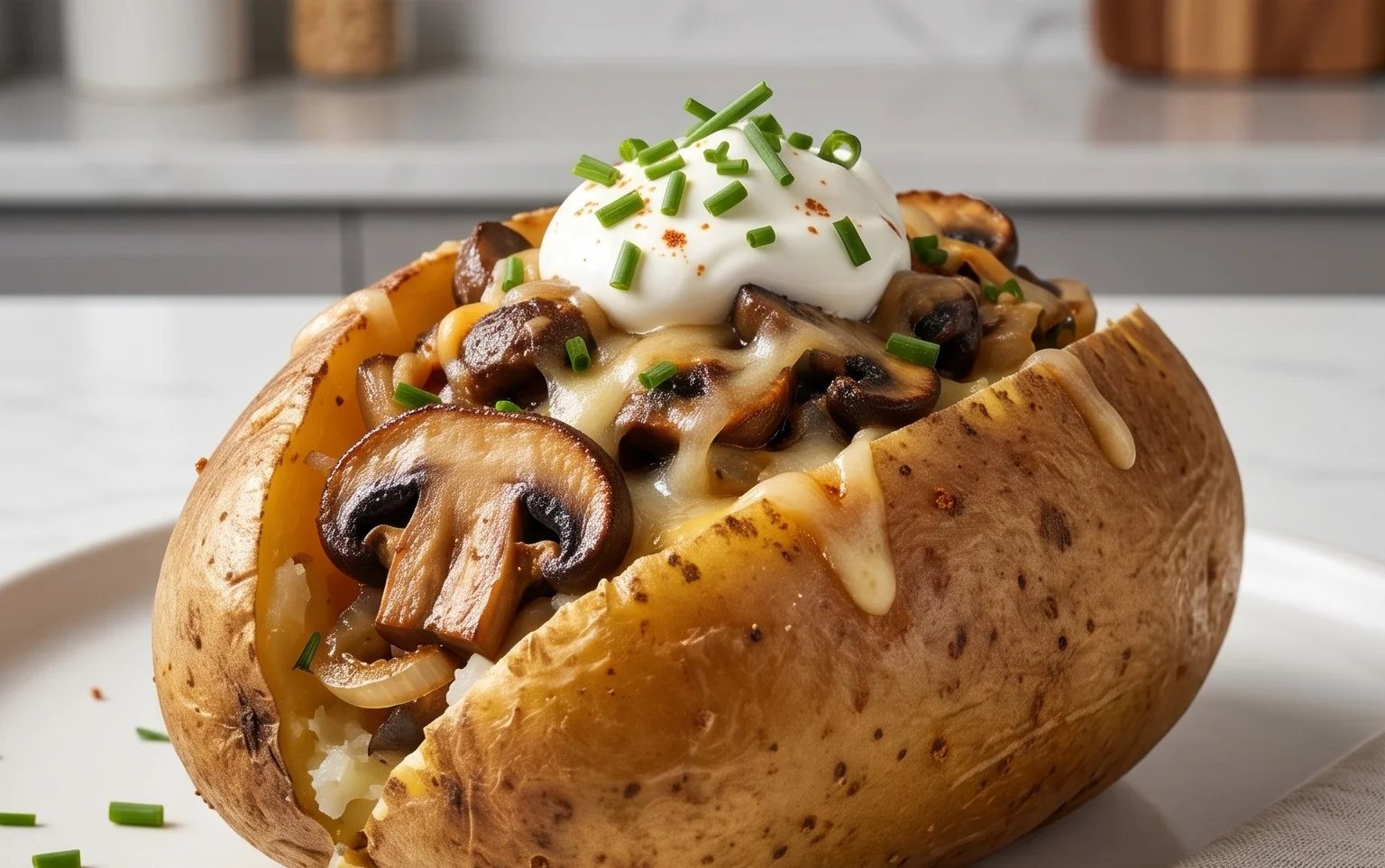 The Ultimate Stuffed Baked Potatoes with Mushrooms