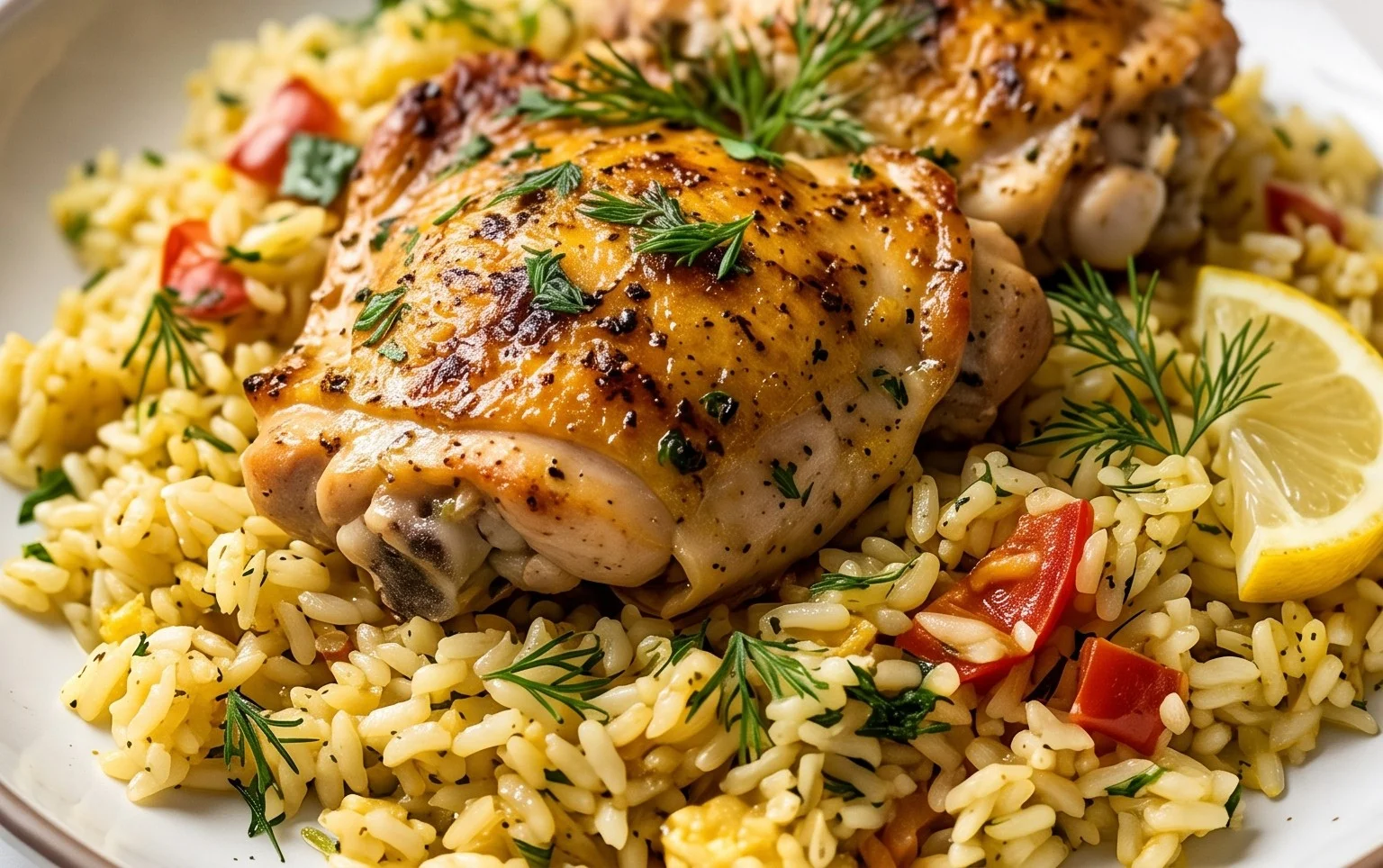 Greek Chicken and Lemon Rice (30 Minutes, One-Pot)