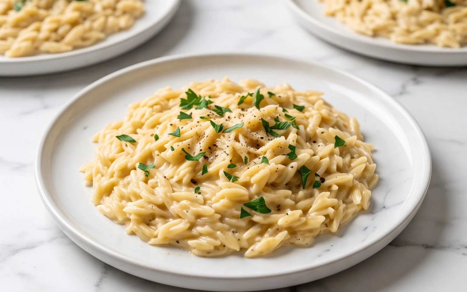 Creamy Garlic Parmesan Orzo