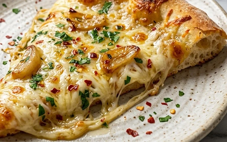 buttery garlic pizza