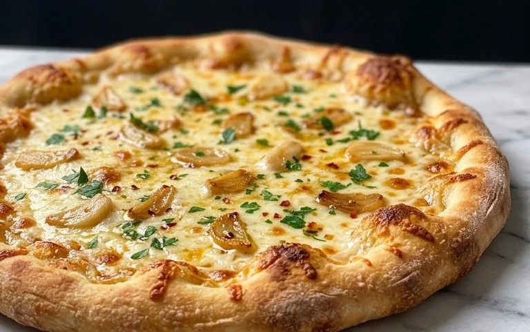 buttery garlic pizza