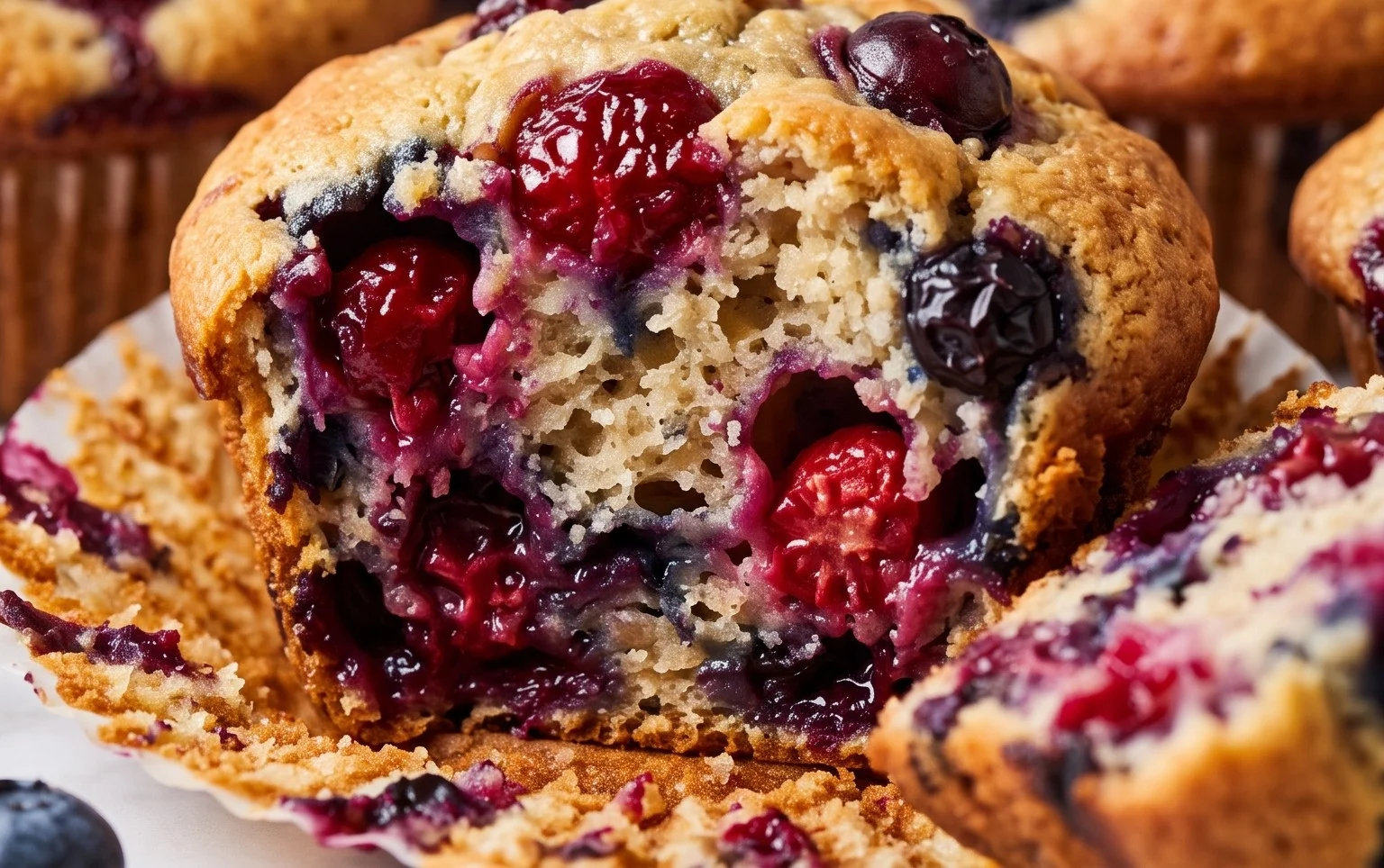 Bakery Style Mixed Berry Muffins | with Frozen Berries