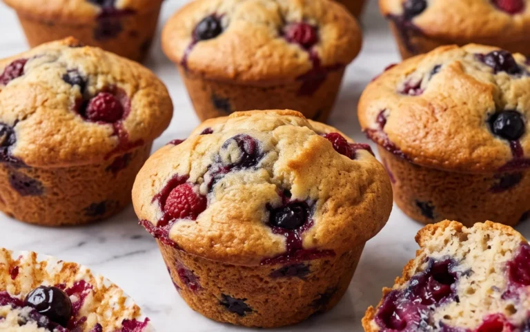 Bakery Style Mixed Berry Muffins | with Frozen Berries