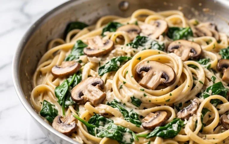 Parmesan Spinach Mushroom Pasta Skillet
