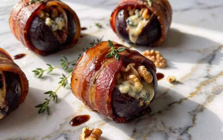 Beef Bacon Wrapped Stuffed Figs