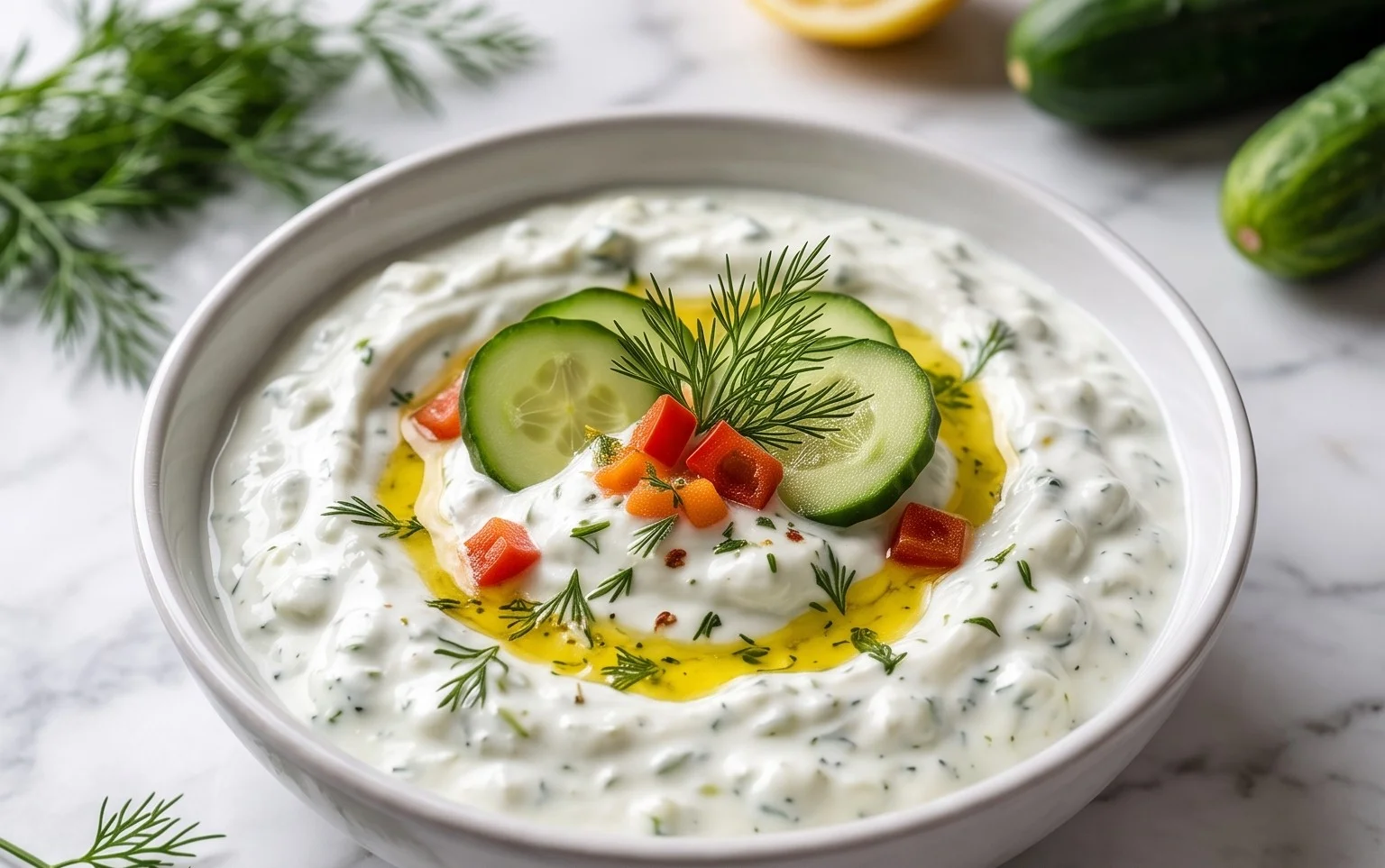 Cucumber Dip with Sour Cream and Dill