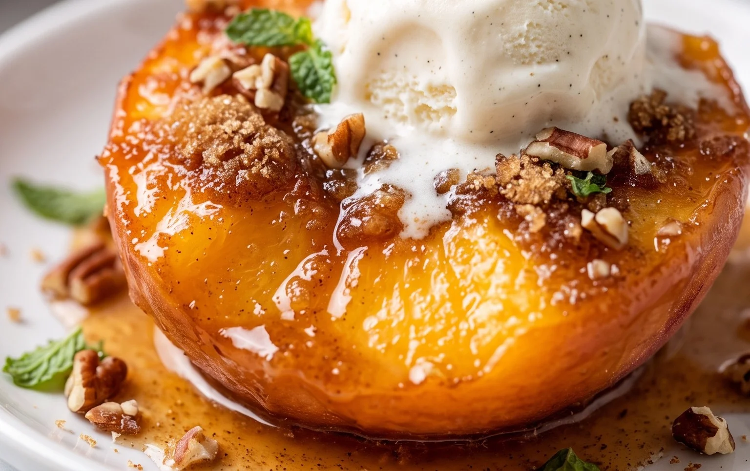 Cinnamon Sugar Baked Peaches