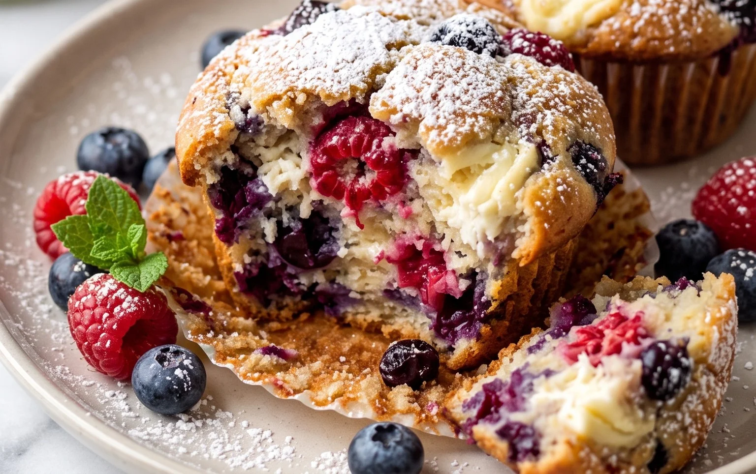 Berry Cream Cheese Muffins